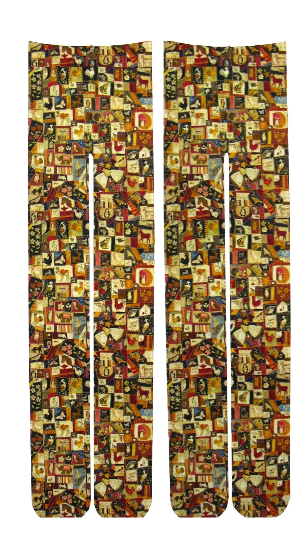 Crazy Quilt with Animals by The Art Institute of Chicago Printed Art Tights