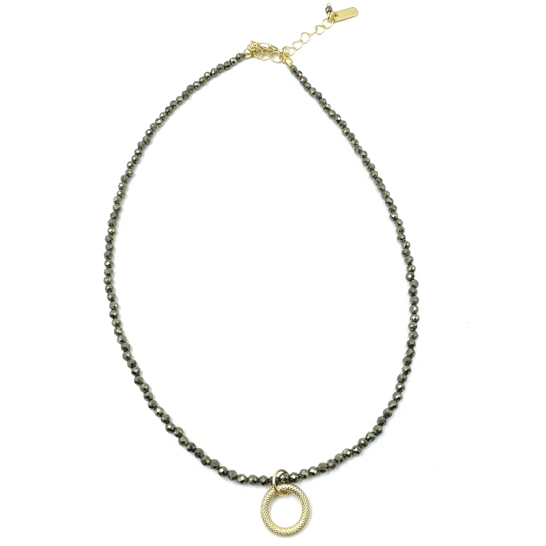 Dainty Vibe on Pyrite Necklace