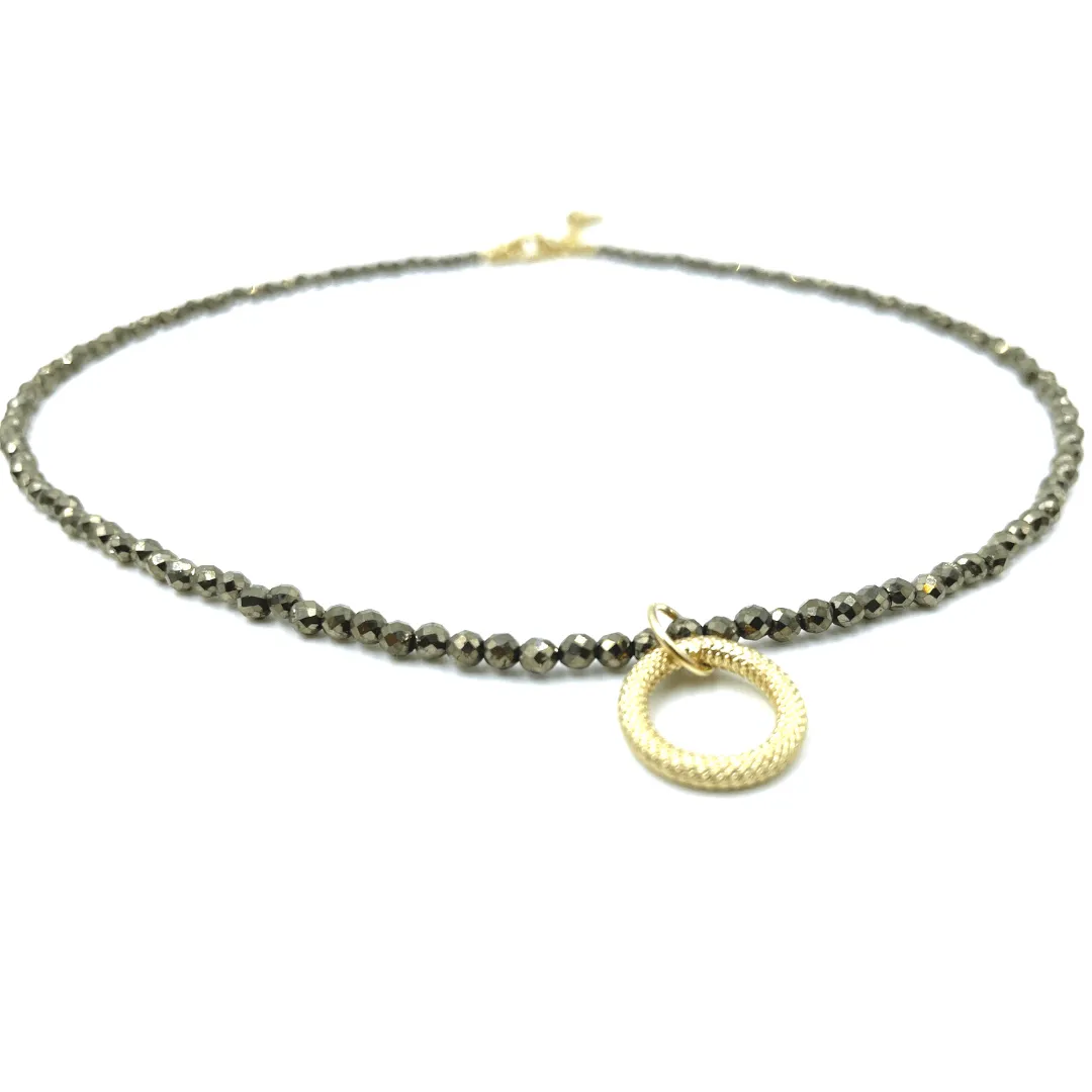 Dainty Vibe on Pyrite Necklace