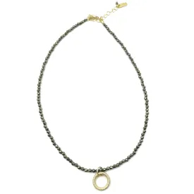 Dainty Vibe on Pyrite Necklace