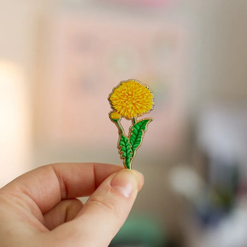 Dandelion Floral Enamel Pin