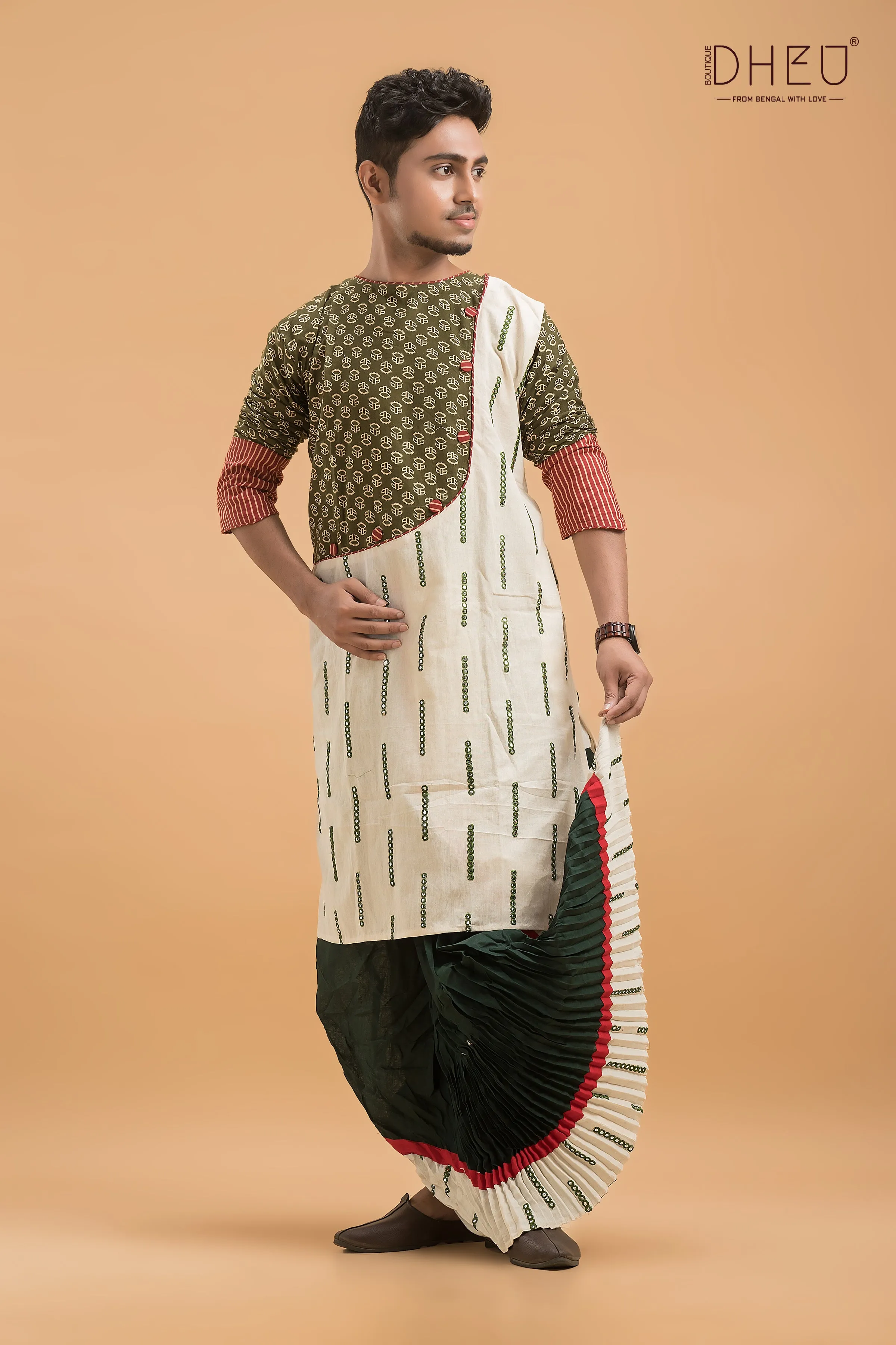 Dheu Exclusive Designer Kurta & Dhoti(Optional) Set