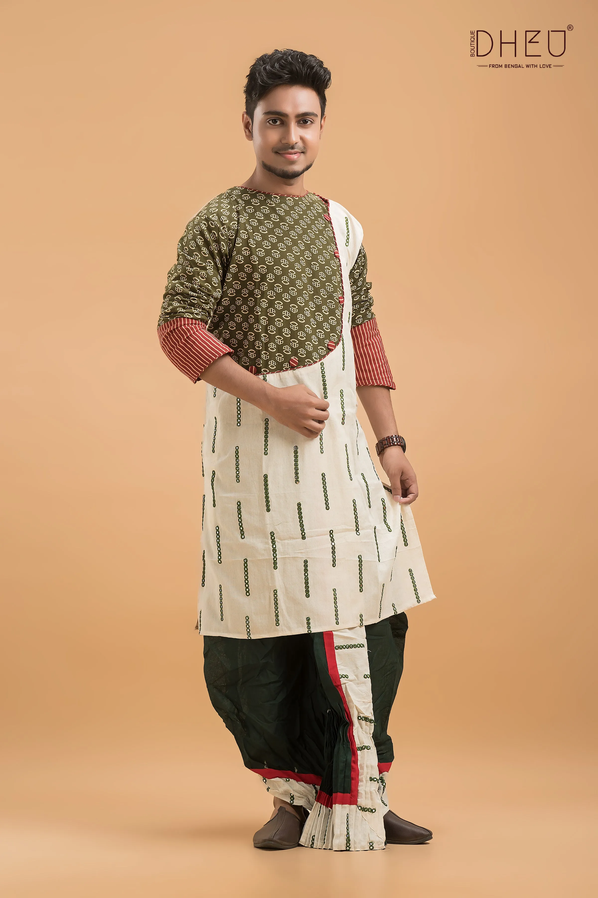 Dheu Exclusive Designer Kurta & Dhoti(Optional) Set