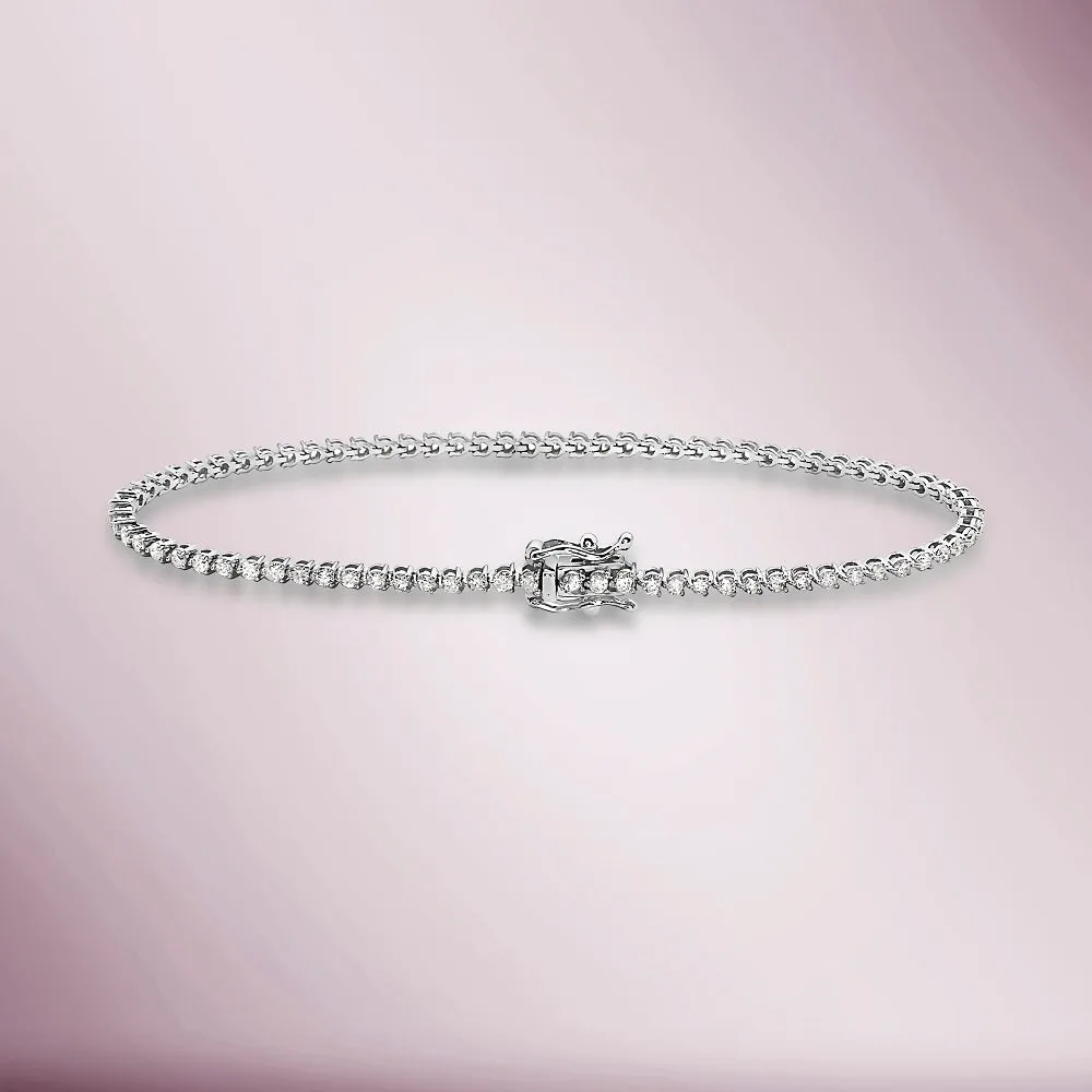 Diamond Tennis Bracelet (1.50 ct.)  1.7 mm 3-Prongs Setting in 14K Gold