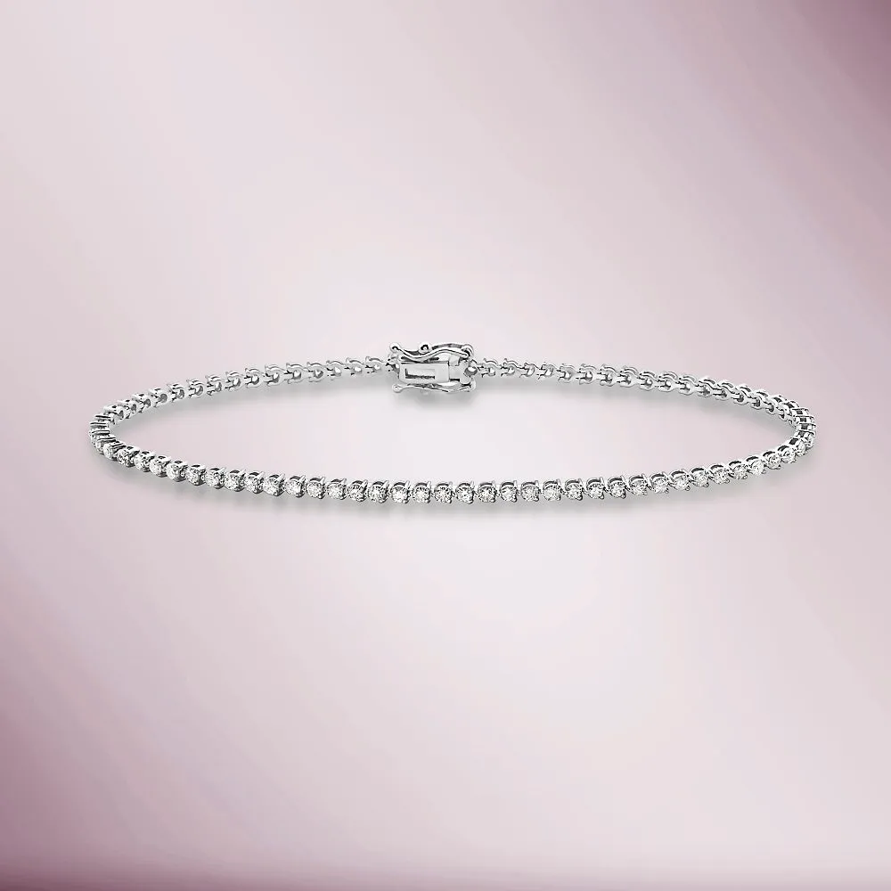 Diamond Tennis Bracelet (1.50 ct.)  1.7 mm 3-Prongs Setting in 14K Gold