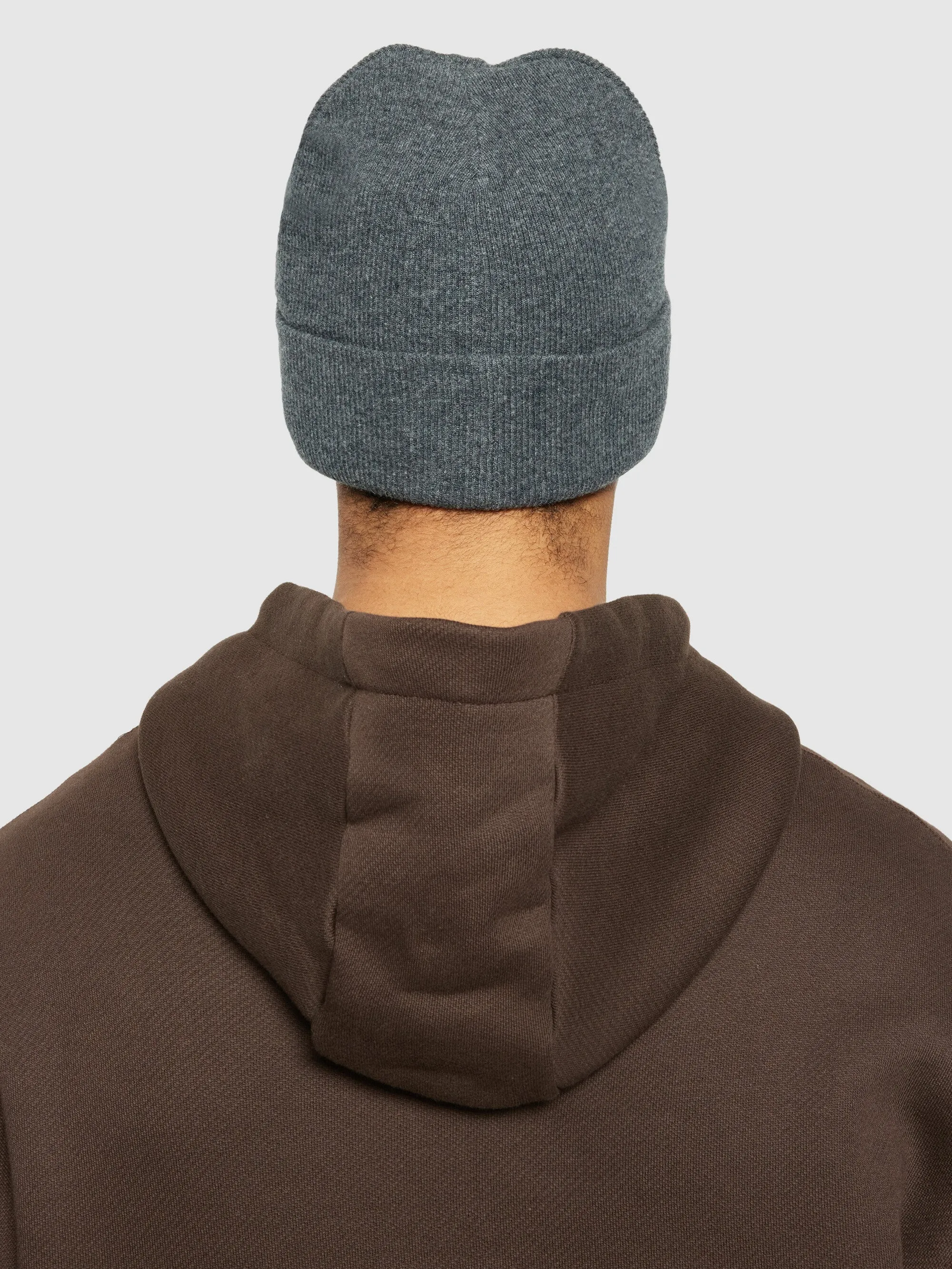 Double layer wool beanie - Dark Grey Melange