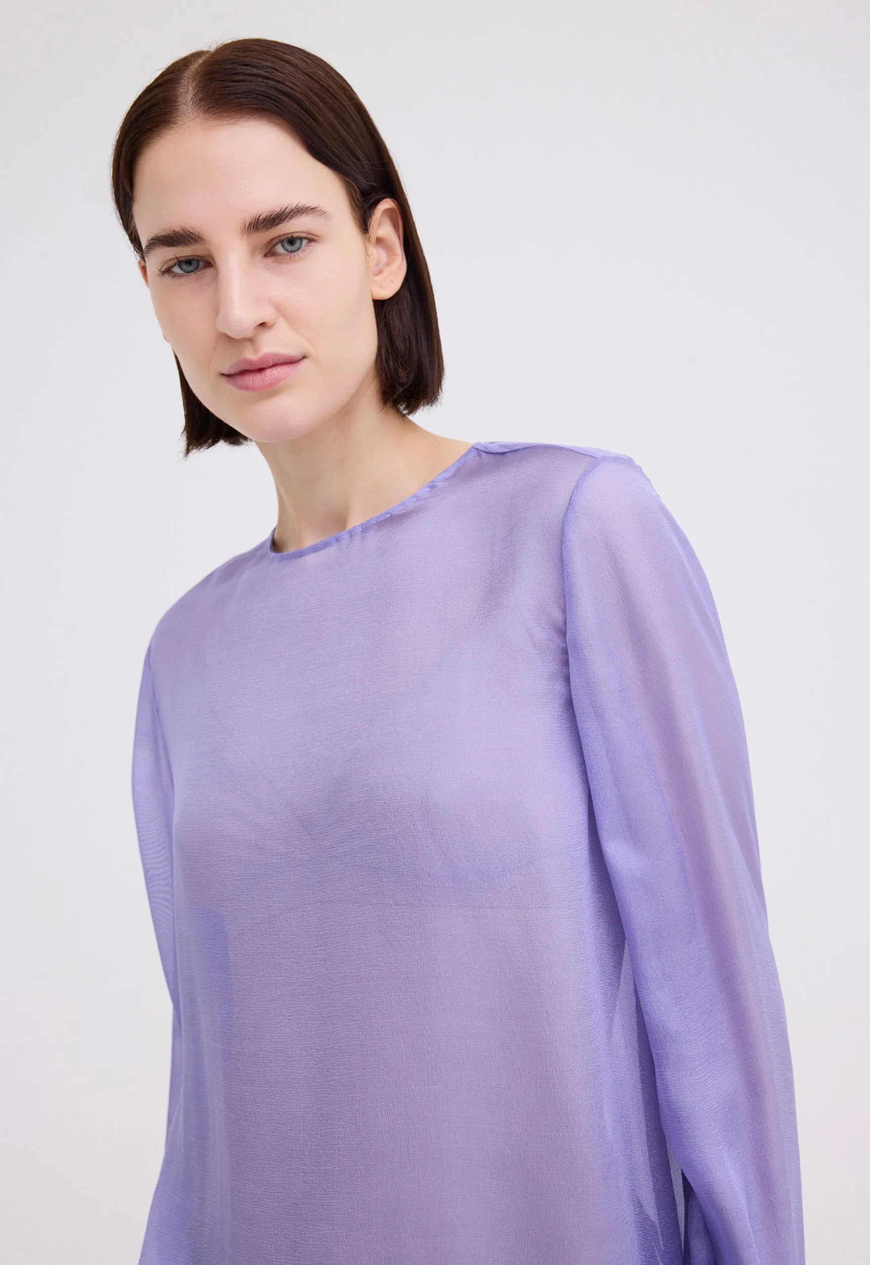 Eidel Silk Mesh Top - Periwinkle Lilac