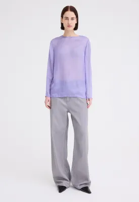 Eidel Silk Mesh Top - Periwinkle Lilac