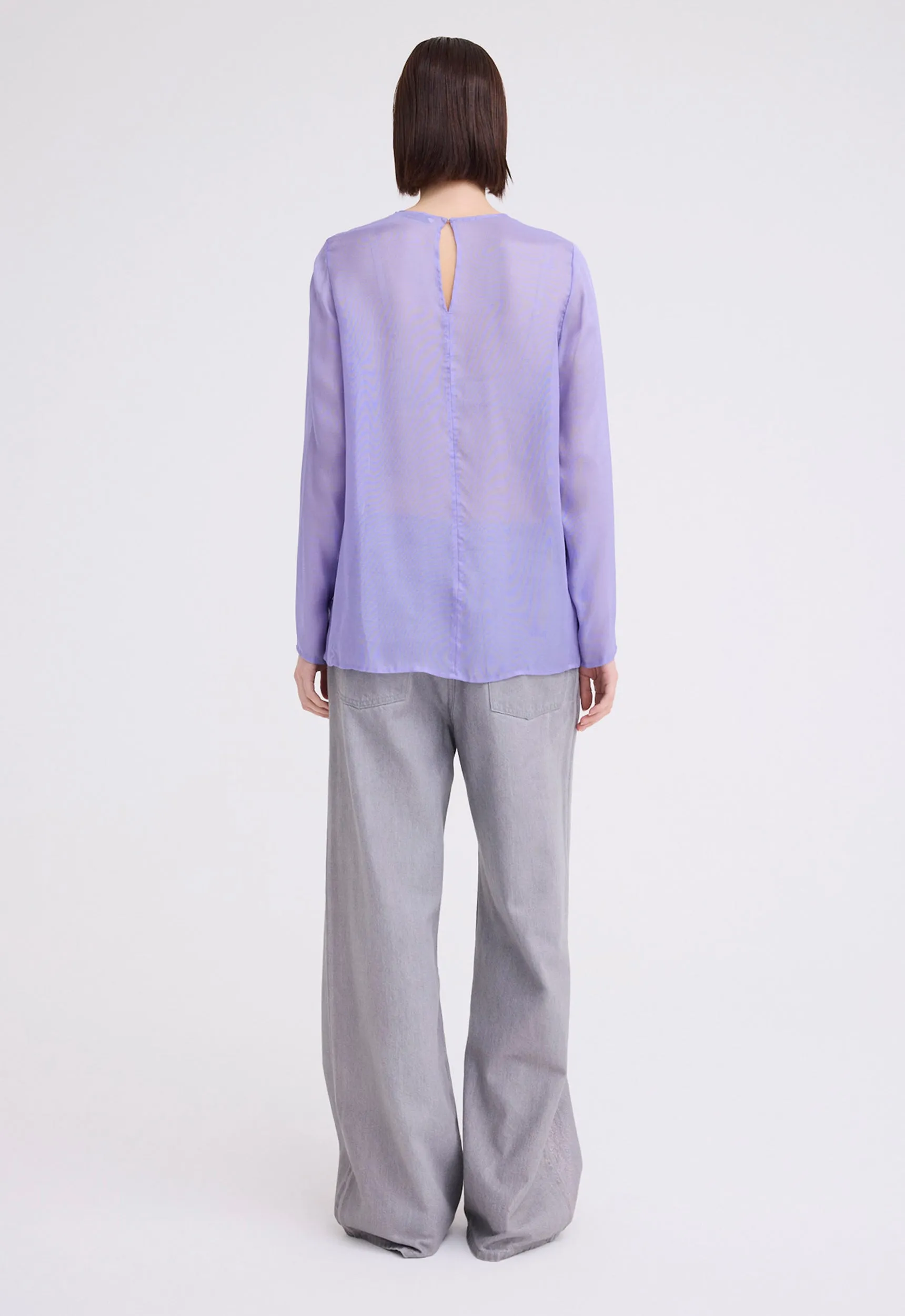 Eidel Silk Mesh Top - Periwinkle Lilac