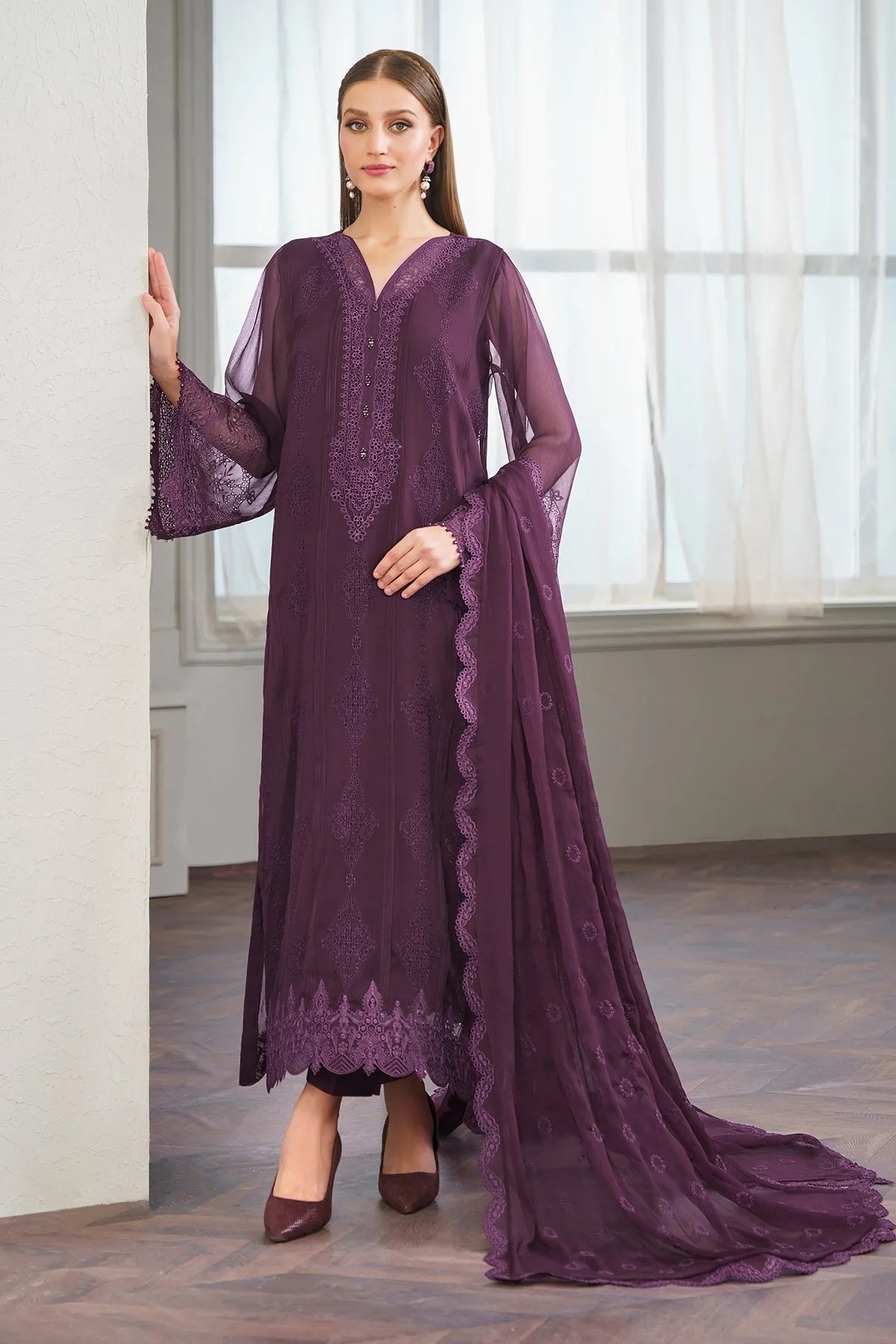 EMBROIDERED CHIFFON UF-519