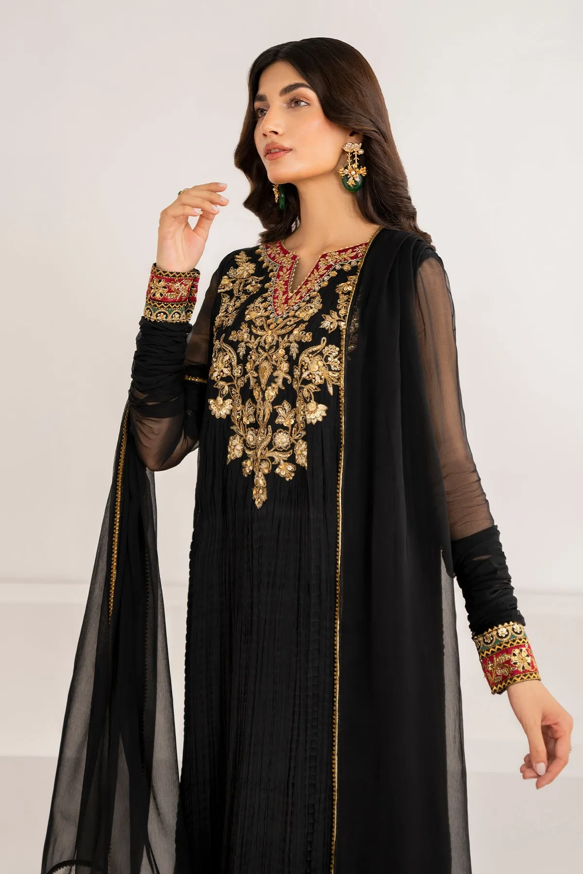 EMBROIDERED CRUSH CHIFFON PR-992