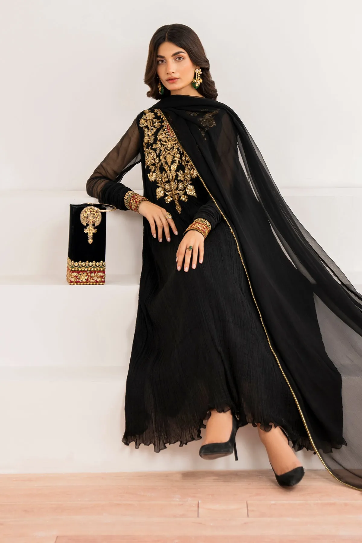 EMBROIDERED CRUSH CHIFFON PR-992