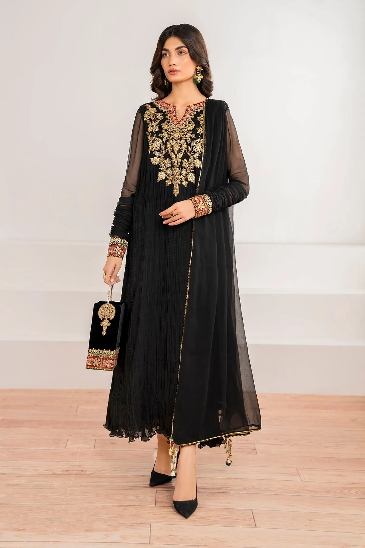 EMBROIDERED CRUSH CHIFFON PR-992