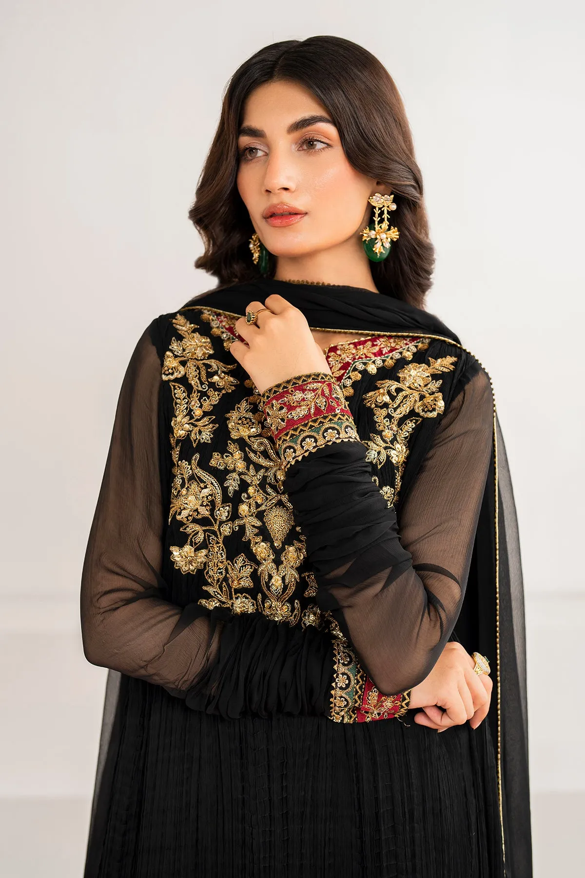 EMBROIDERED CRUSH CHIFFON PR-992