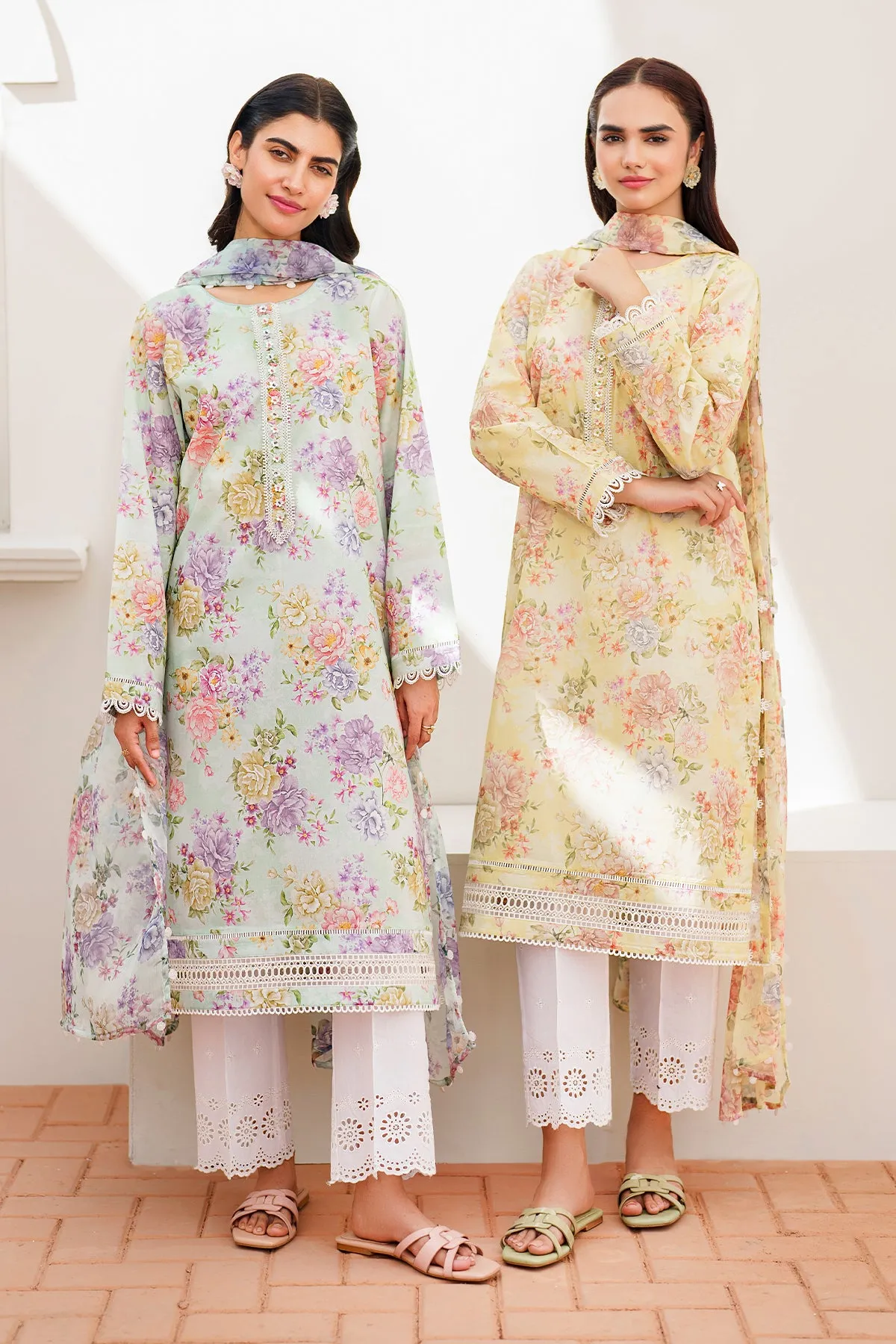 EMBROIDERED PRINTED LAWN UF-630