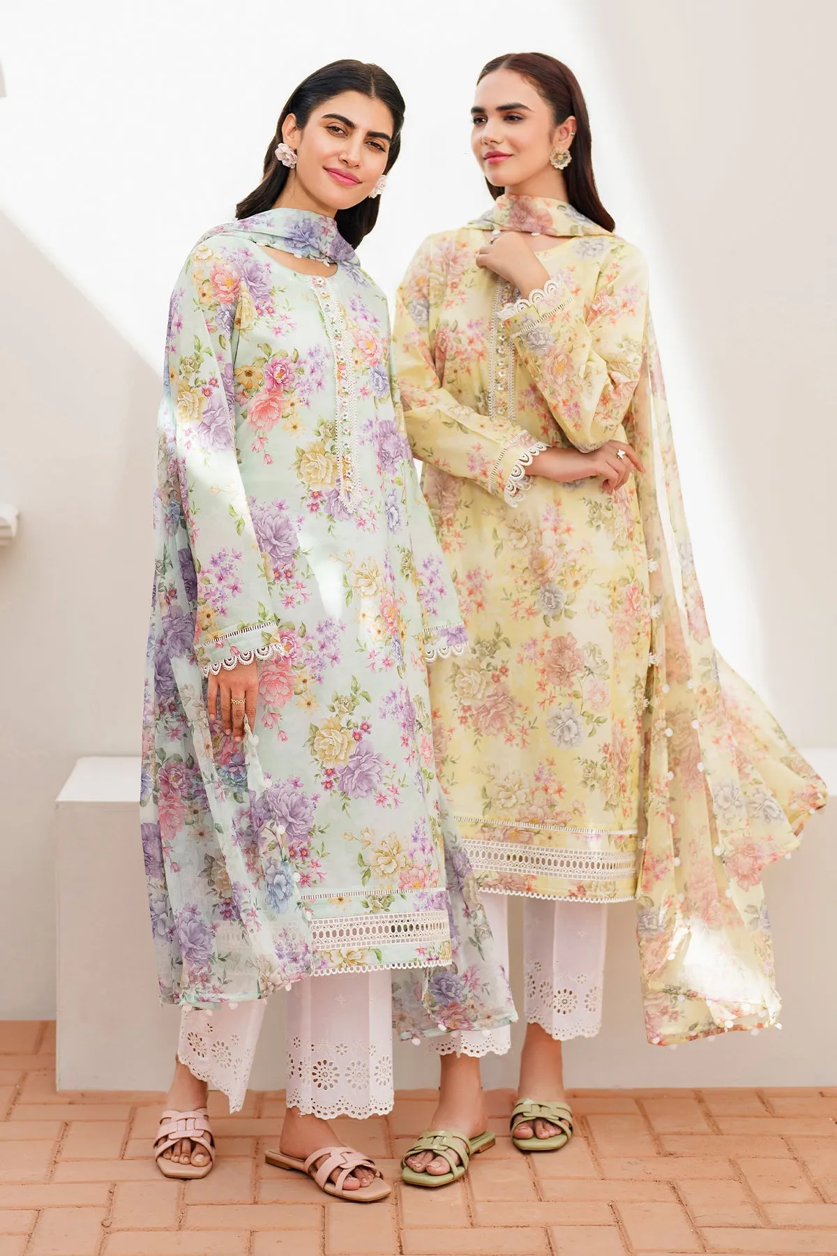 EMBROIDERED PRINTED LAWN UF-630