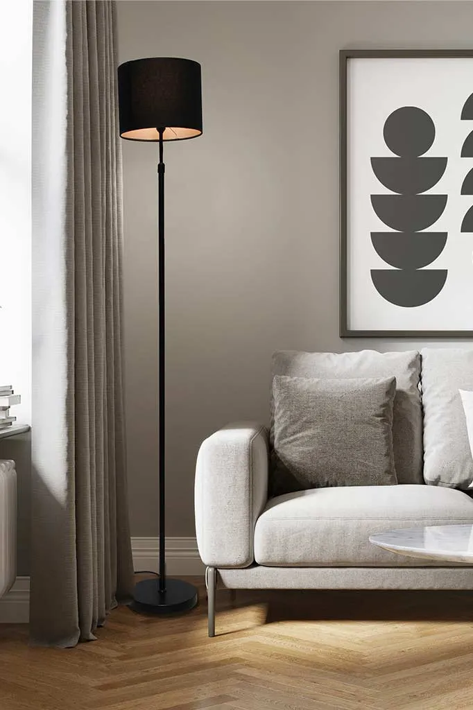 Fabric Drum Floor Lamp