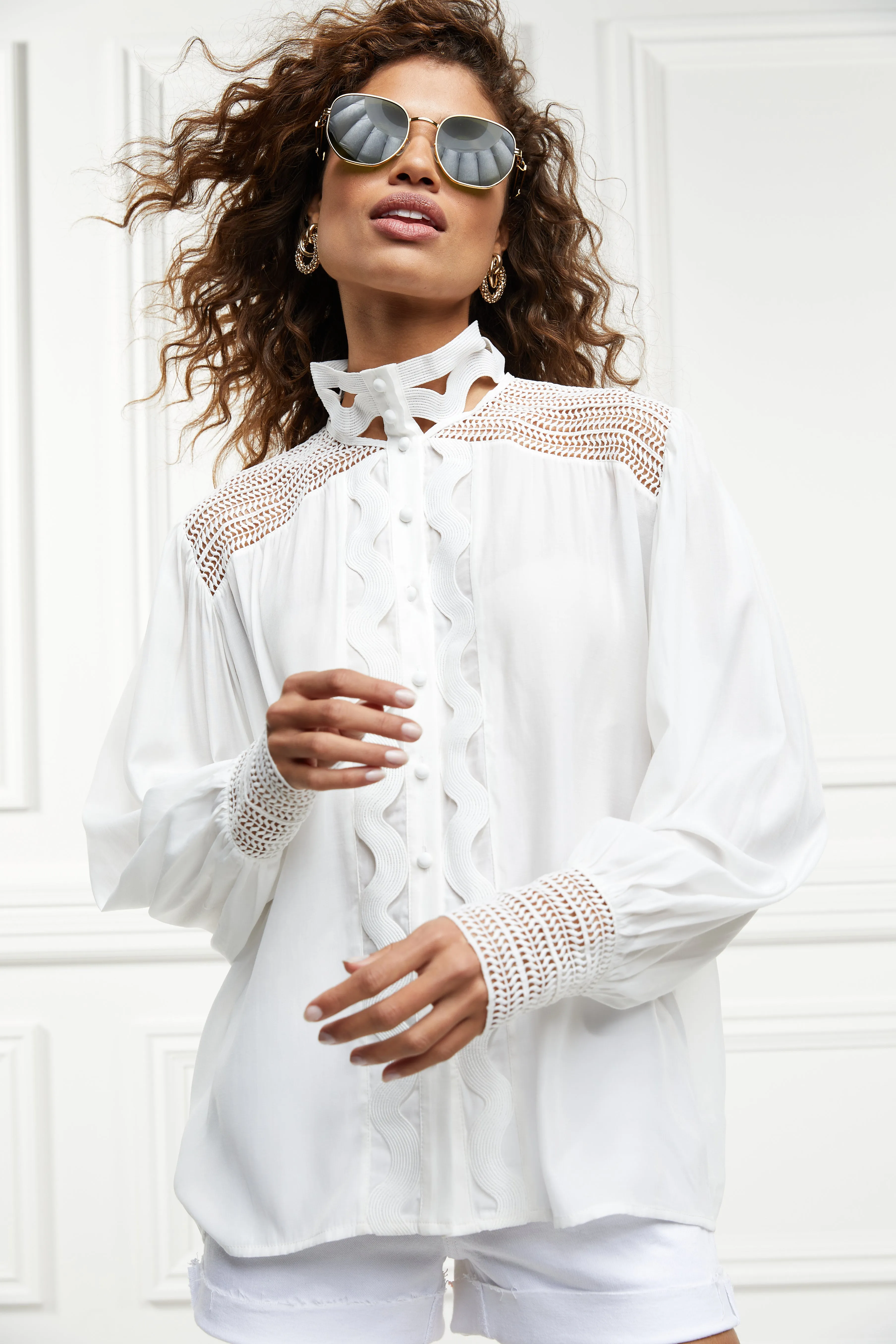 Featherton Lace Shirt (White)