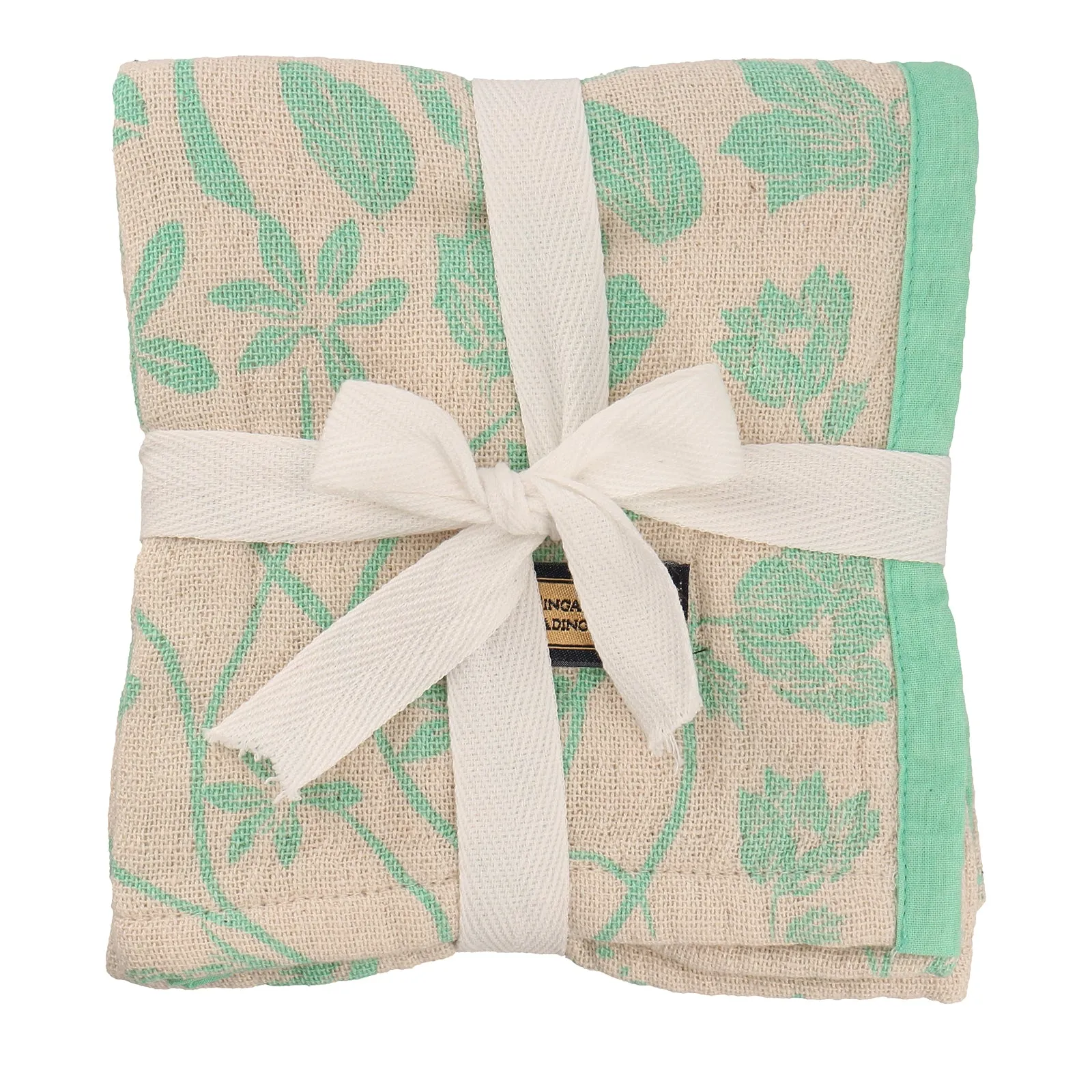 Floral Green Tea Towel - set of 2