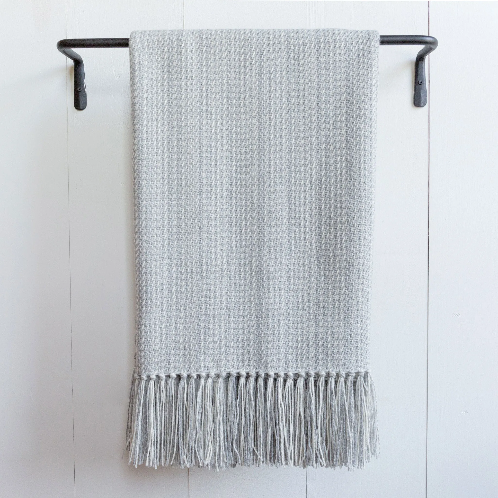 Gray Haze Handwoven Alpaca Throw