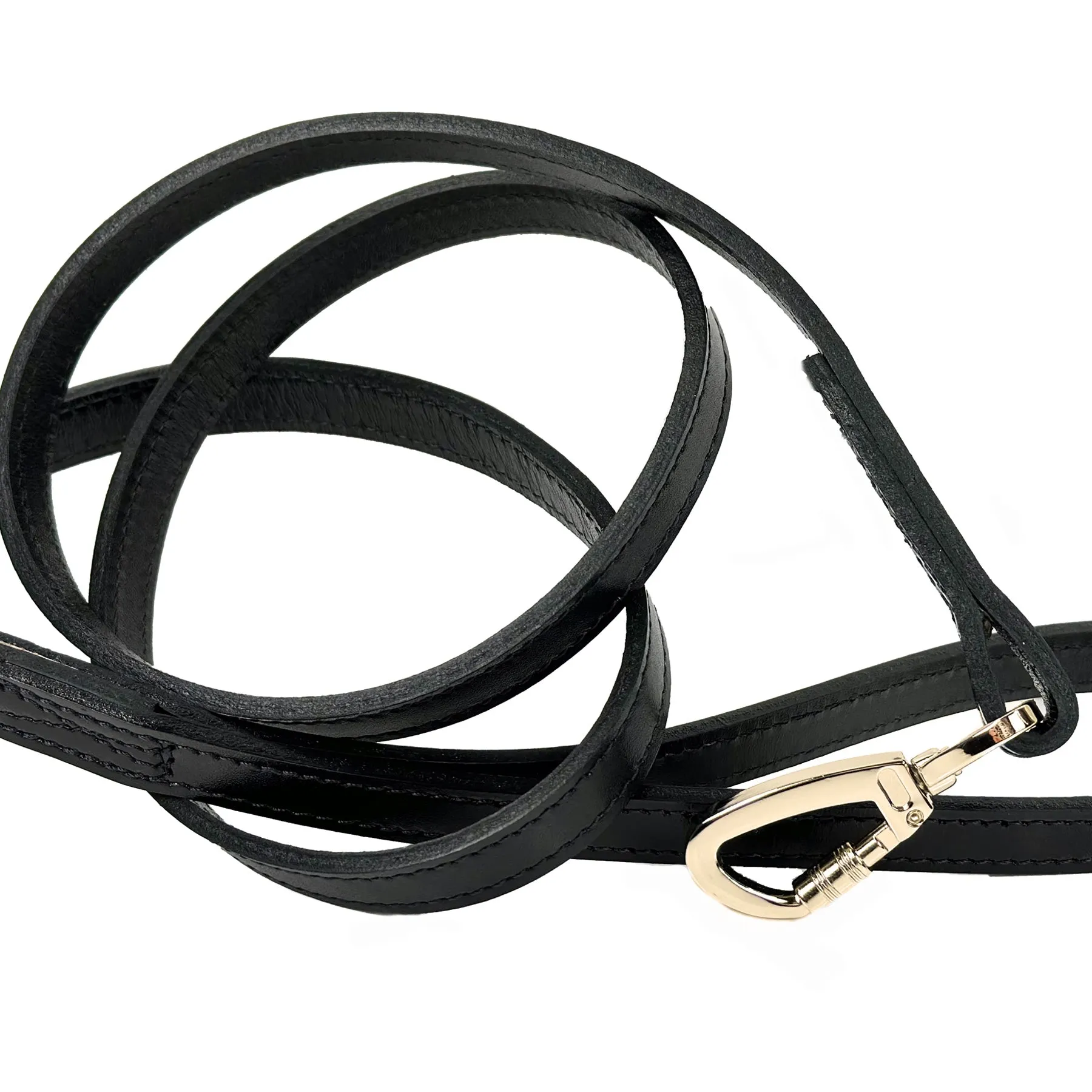 Hartman Dog Leash in Jet Black & Gold