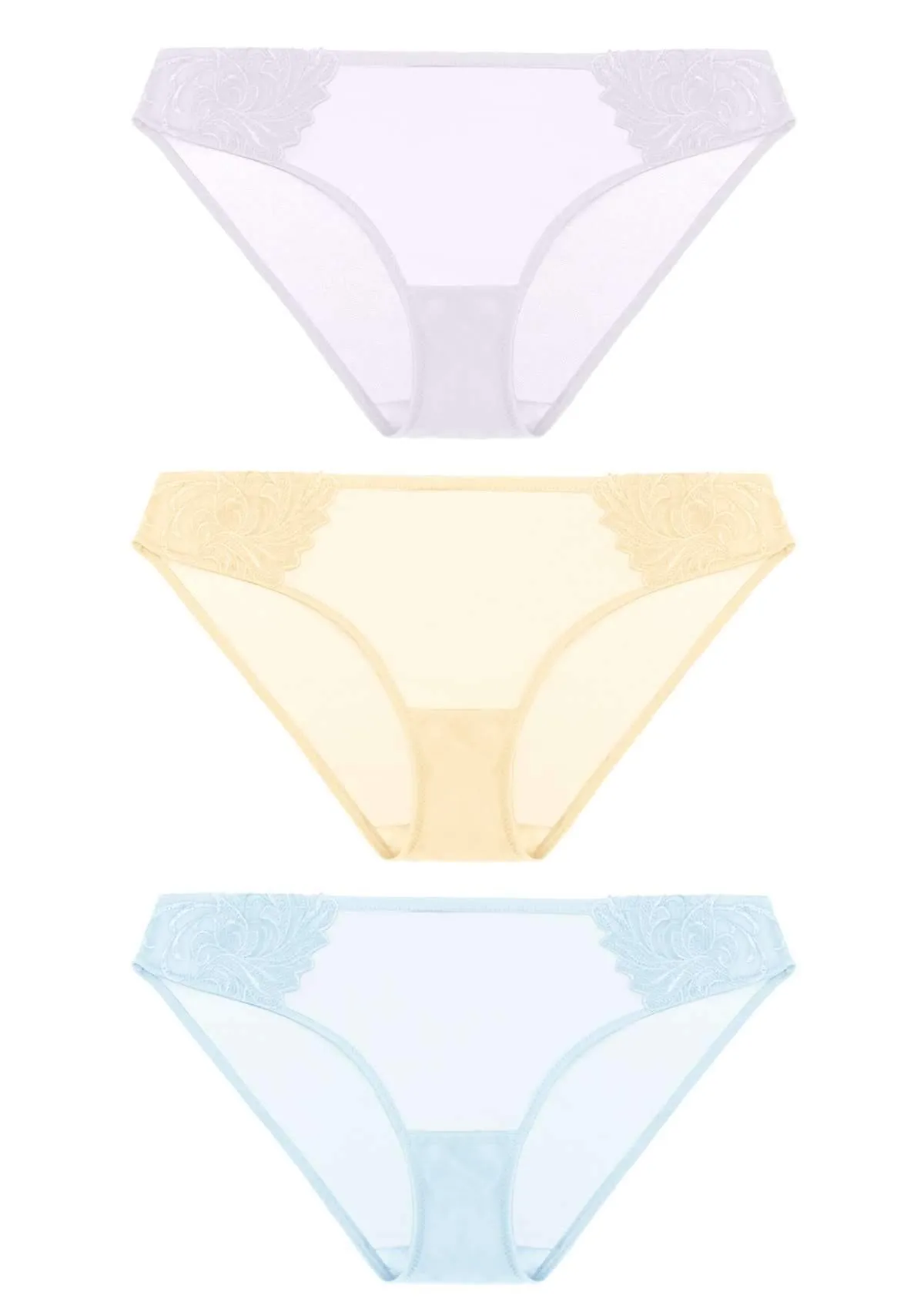 HSIA Side Embroidered Bikini Panties 3 Pack