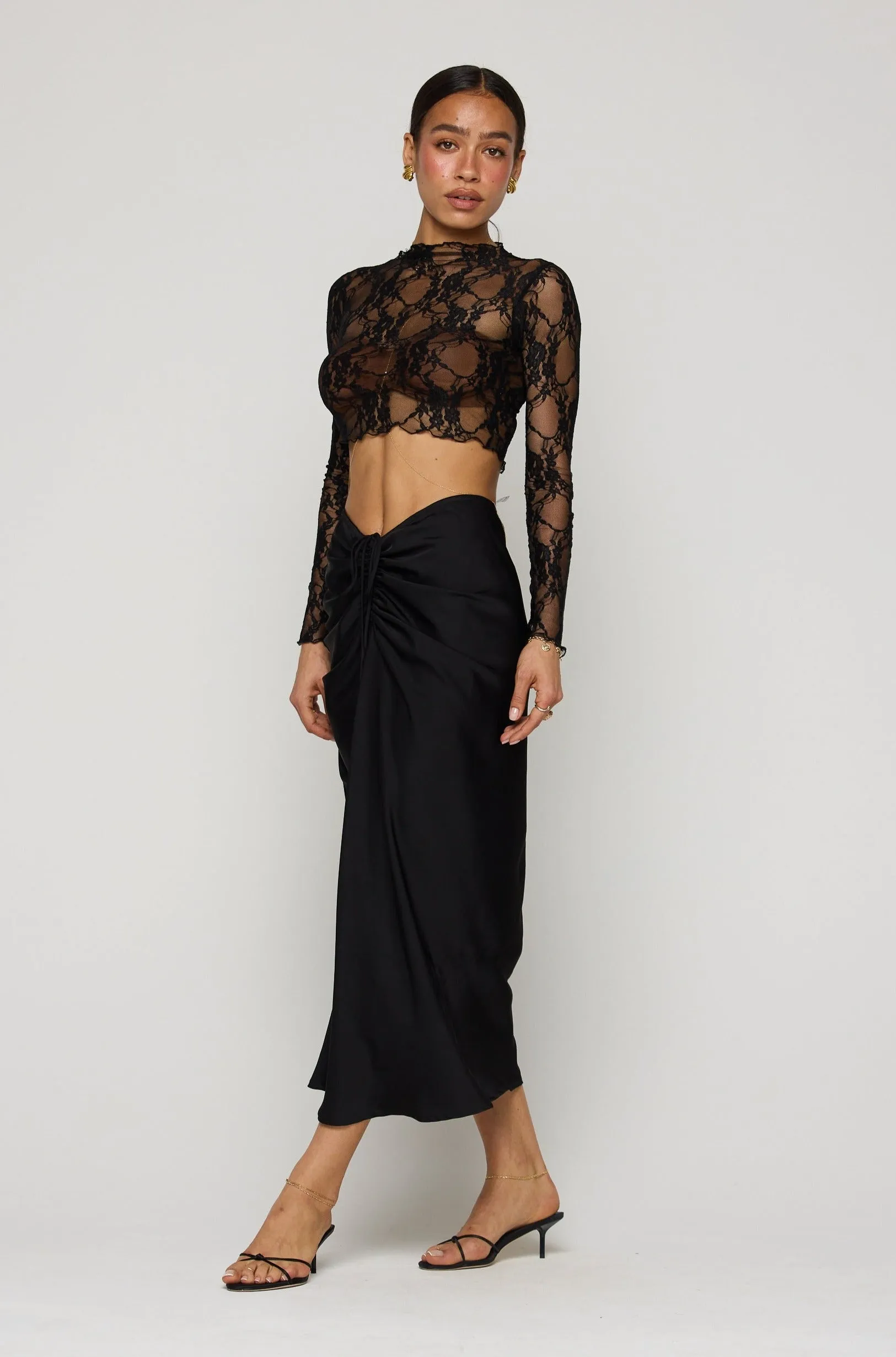 Ida Lace Top in Black