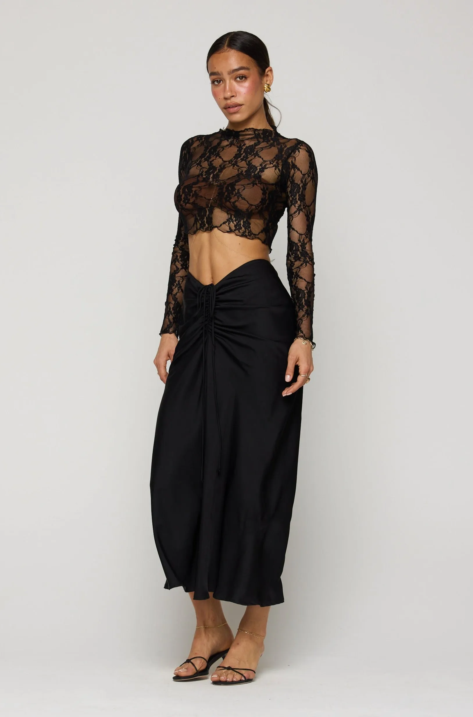 Ida Lace Top in Black