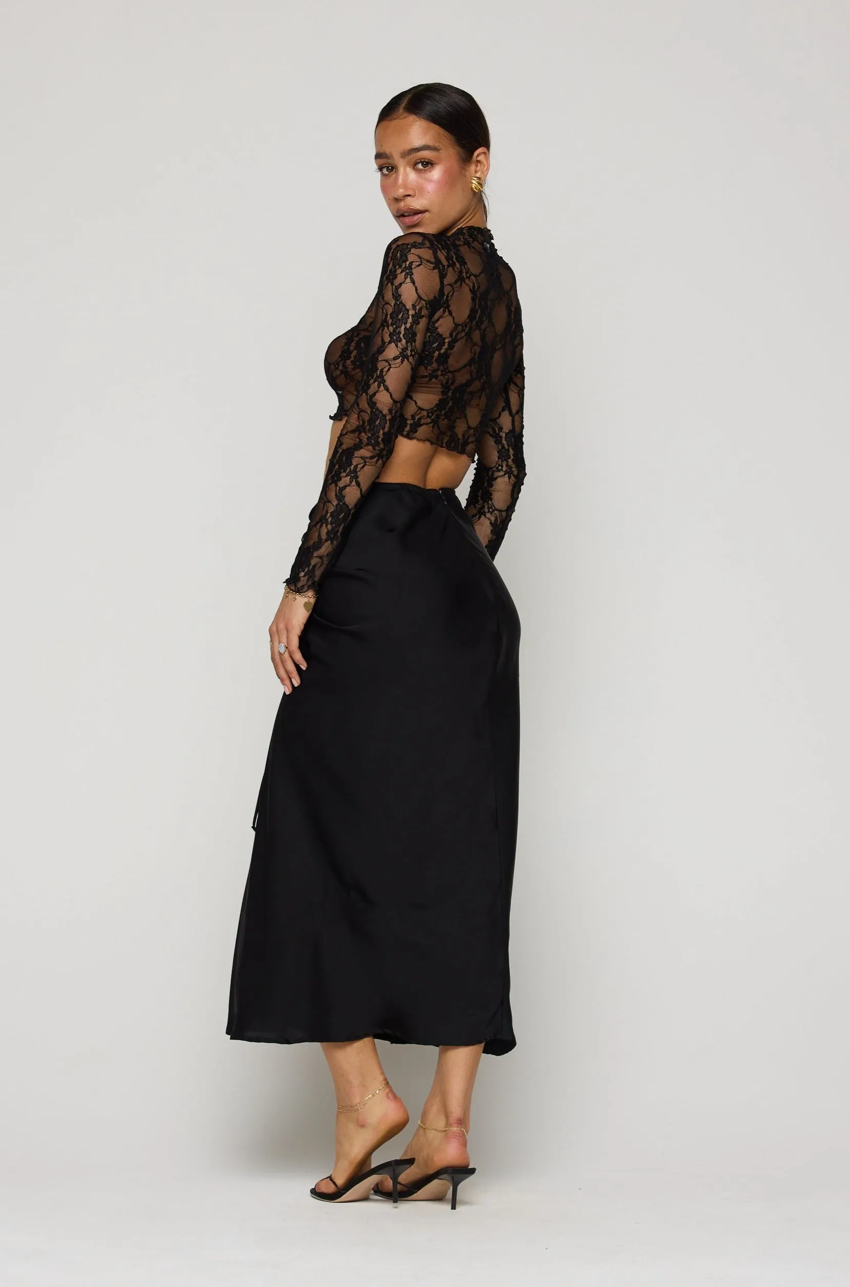 Ida Lace Top in Black