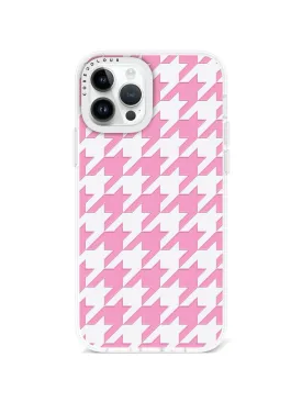 iPhone 12 Pro Pink Houndstooth Phone Case