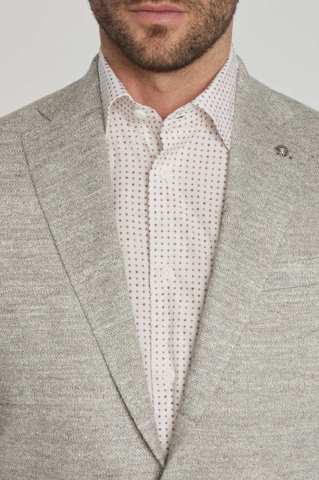 Jack Victor Hampton Knit Linen Blazer in Tan Melange