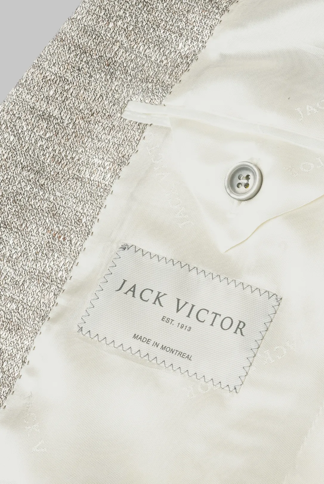 Jack Victor Hampton Knit Linen Blazer in Tan Melange