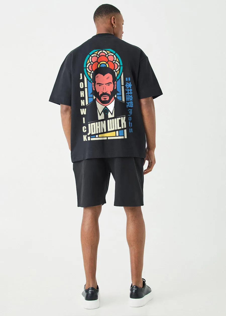 John Wick Men Oversized Printed T-Shirt