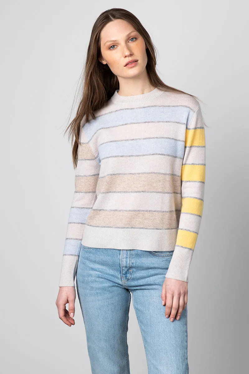 Kinross Cashmere Bold Stripe Crew