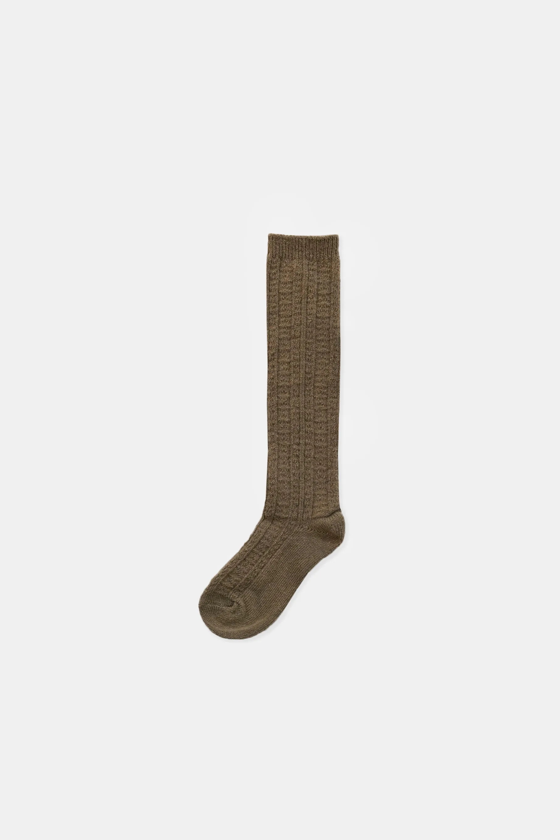 Knit Cashmere Wool Socks, Brown