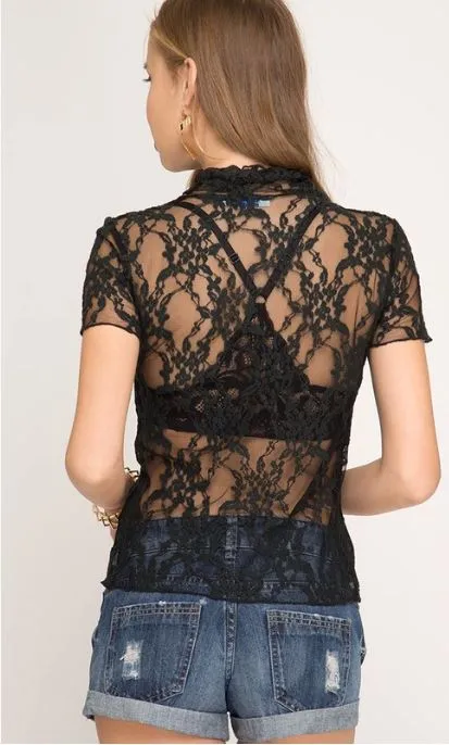 Lace Short Sleeve Tee