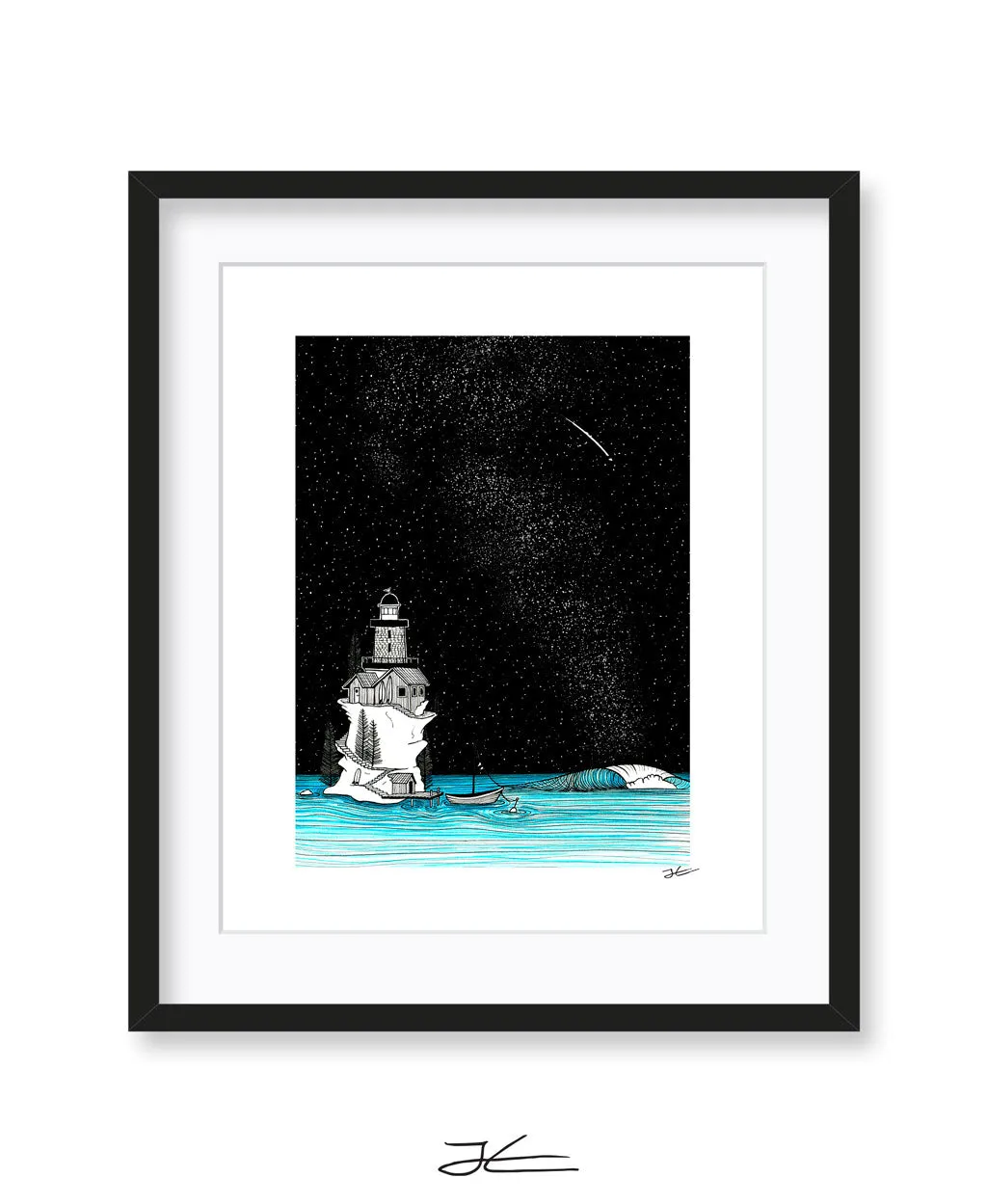 Lighthouse Rights By Night - Print/ Framed Print