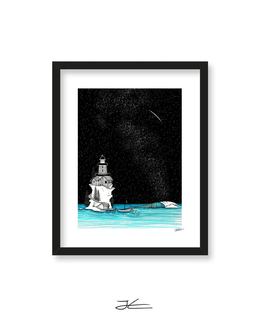 Lighthouse Rights By Night - Print/ Framed Print