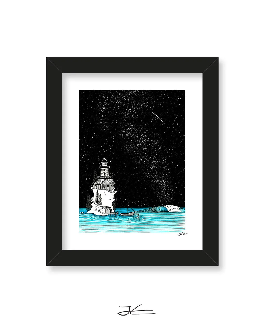 Lighthouse Rights By Night - Print/ Framed Print