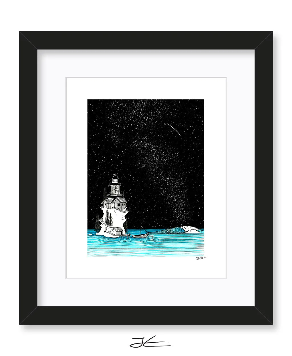 Lighthouse Rights By Night - Print/ Framed Print