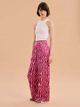 Lynx Satin Wide Leg Print Trouser