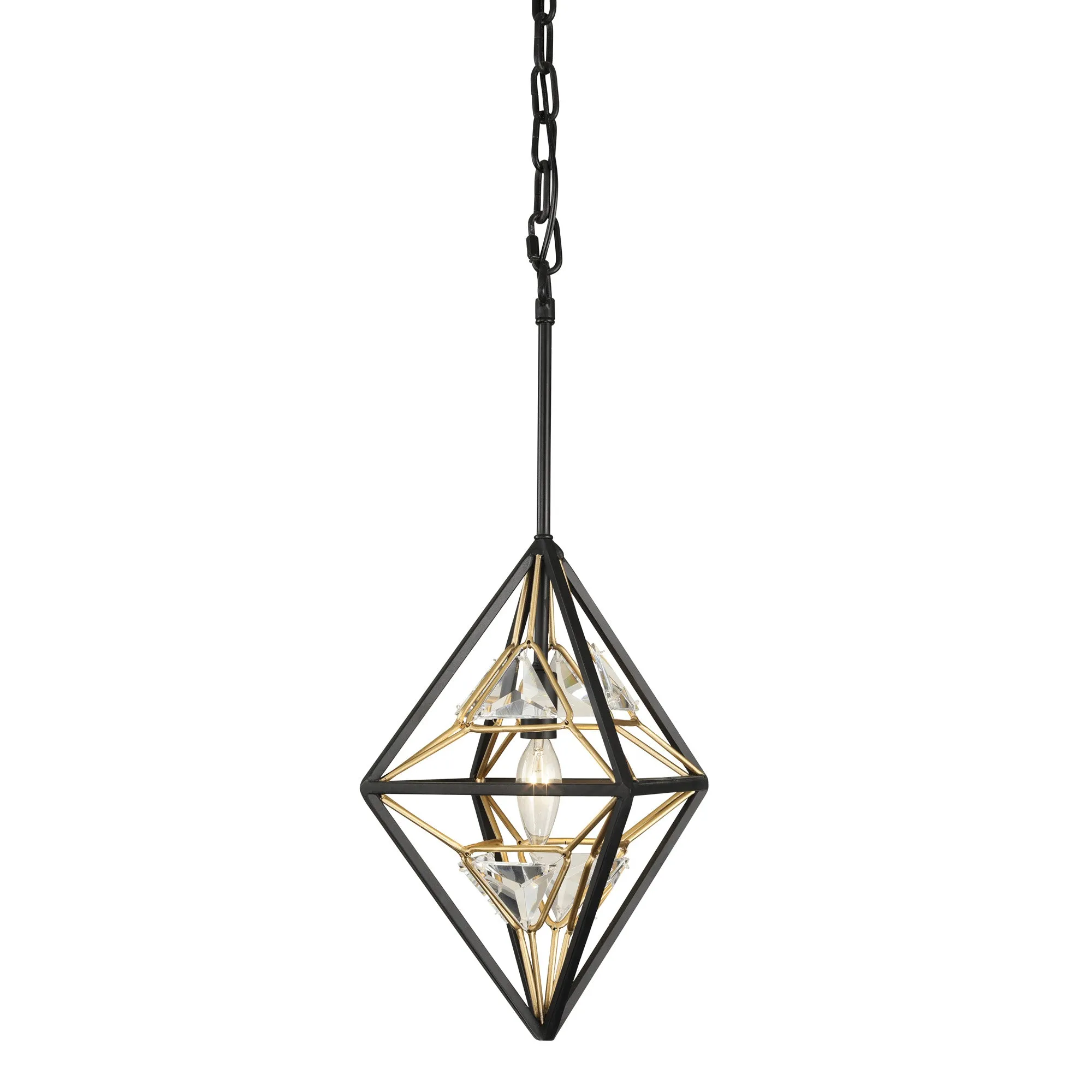 Marcia 353M01MBFG 1-Light Mini Pendant - Matte Black/French Gold