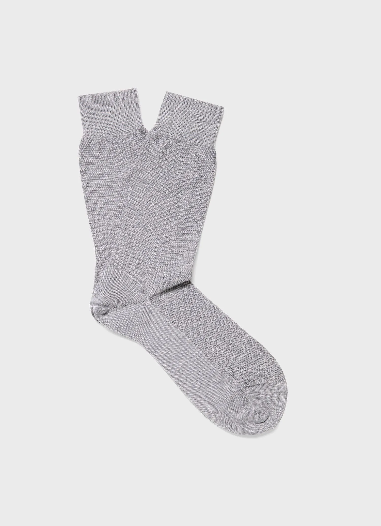 Men's Merino Wool Waffle Socks in Storm Grey