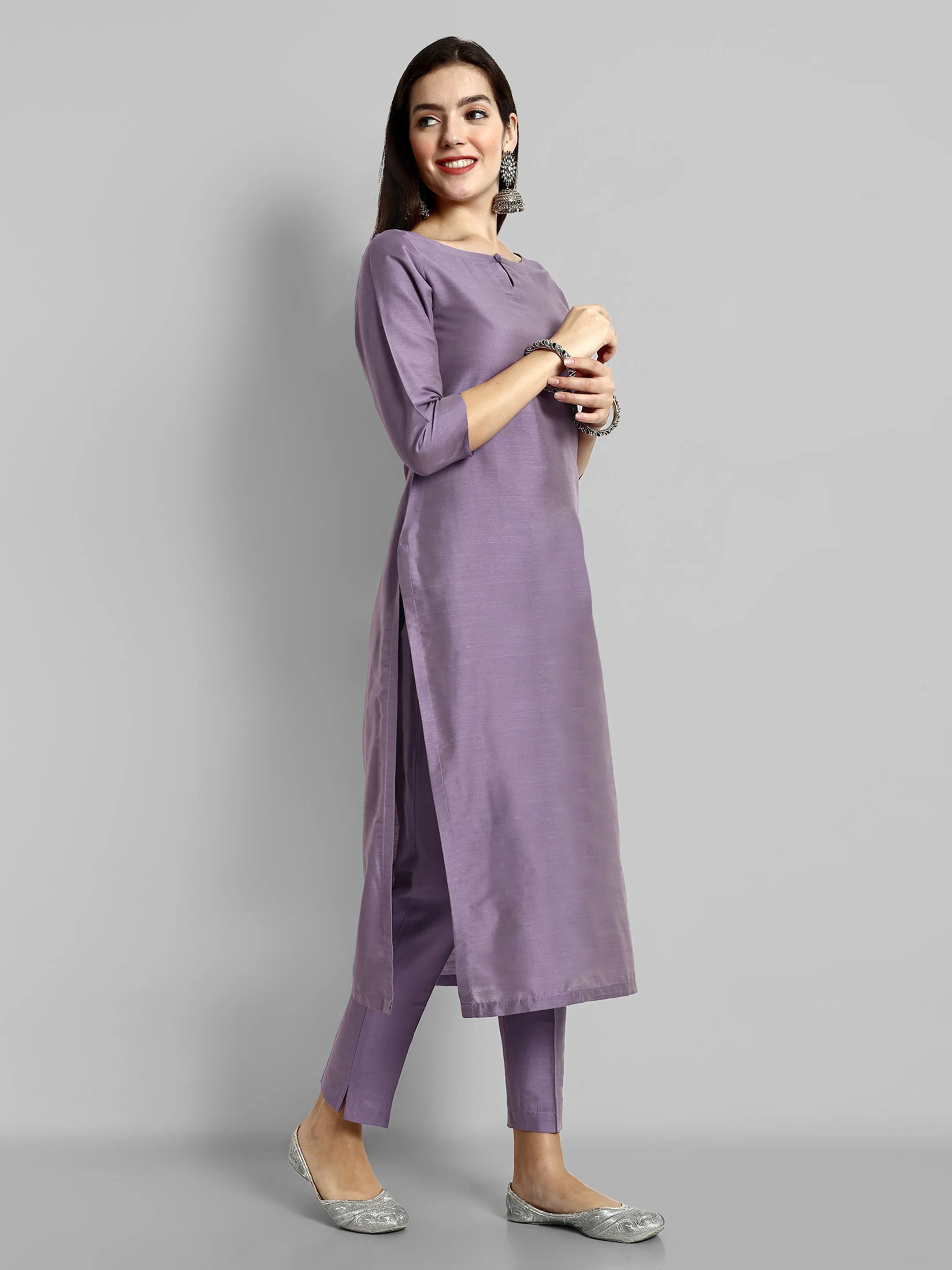 Mouve Boat Neck Kurta with Elasticated Pant