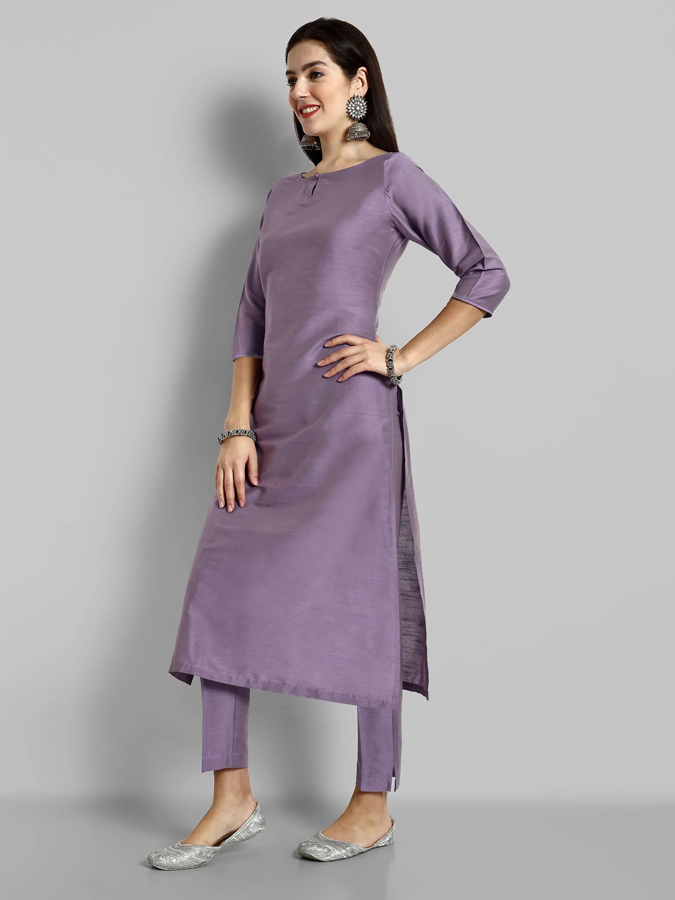 Mouve Boat Neck Kurta with Elasticated Pant