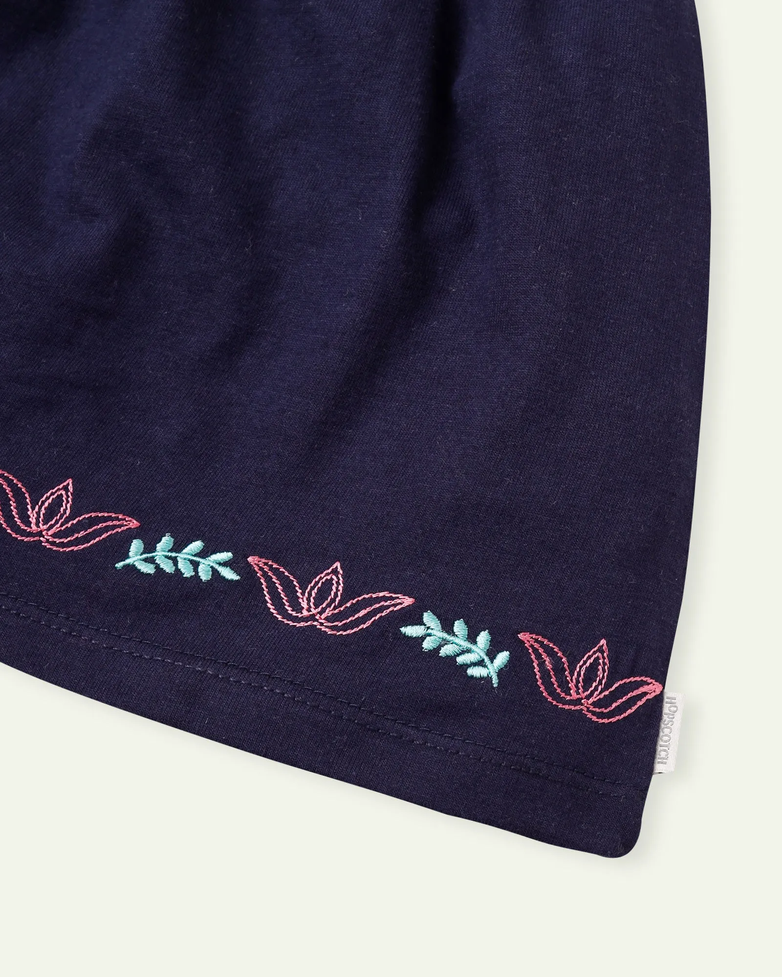 Navy Blue Embroidered Skirt