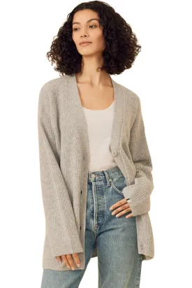 One Grey Day Pacific Cashmere Cardigan in Heather Grey