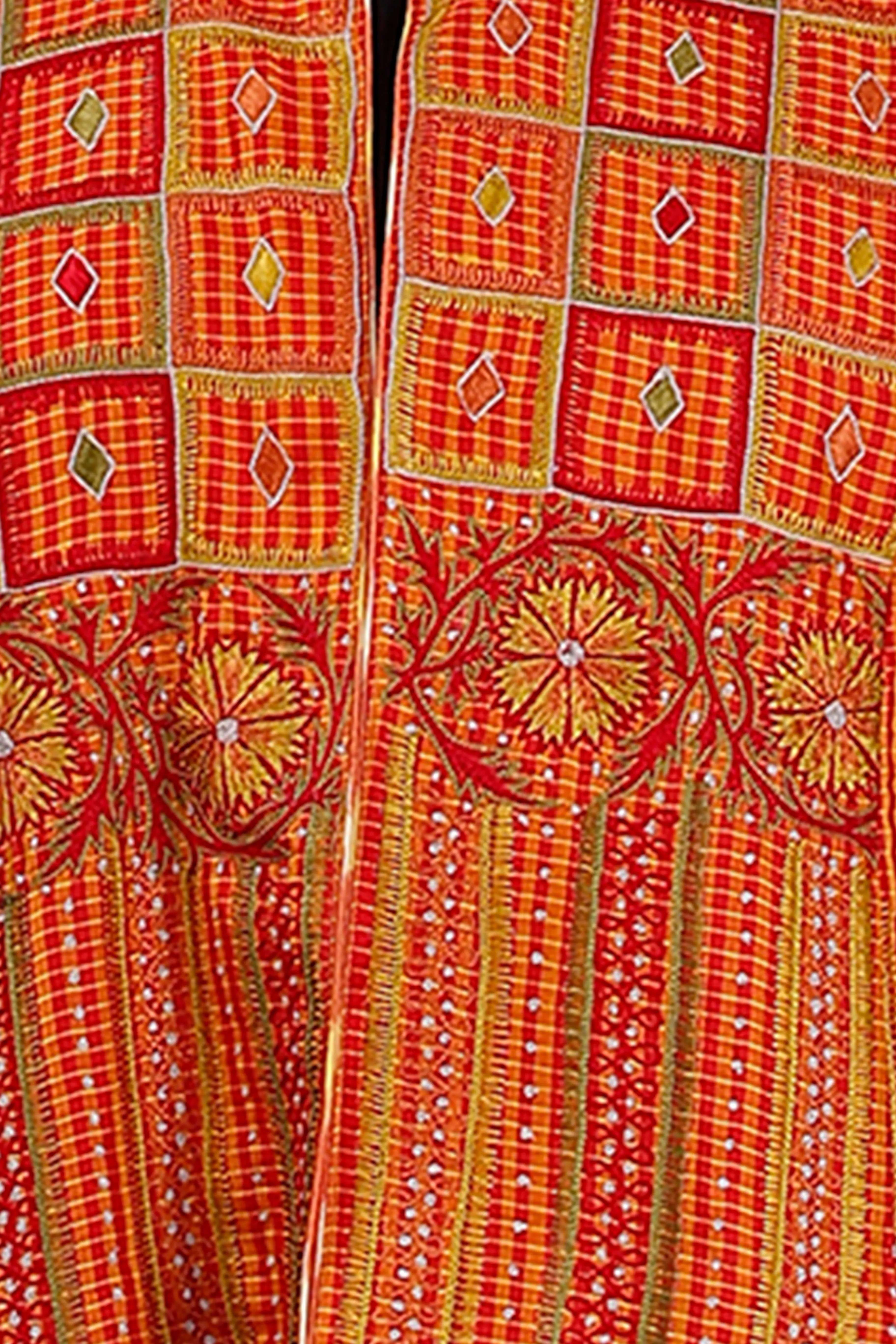 Orange Chettinad Silk Jacket