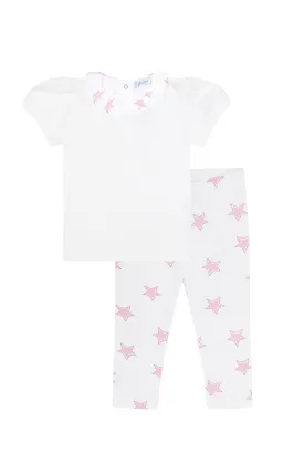 Pink Stars Tee-Leggings Set