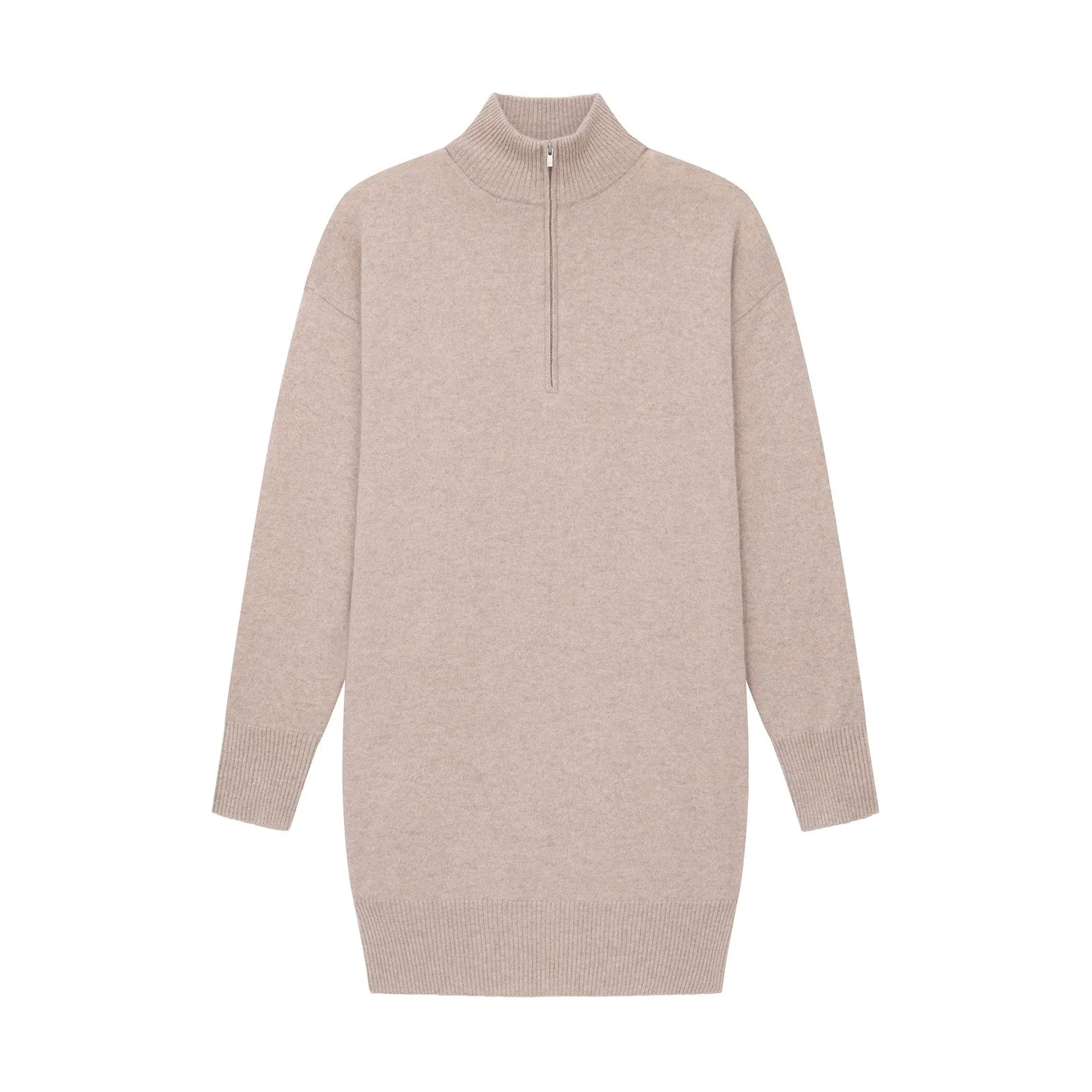 Recycled Cashmere Quarter Zip Dress